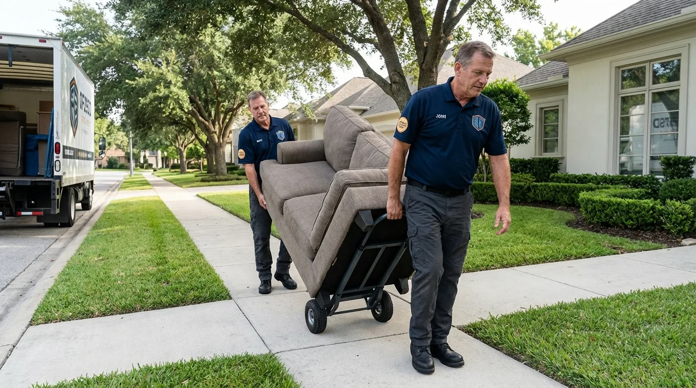 Local residential moving crew loading furniture in Downieville, CA